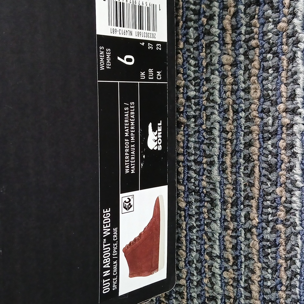 Sorel NWT Burgandy Out N About Slip on Wedge shoes 6 Waterproof - Picture 7 of 8
